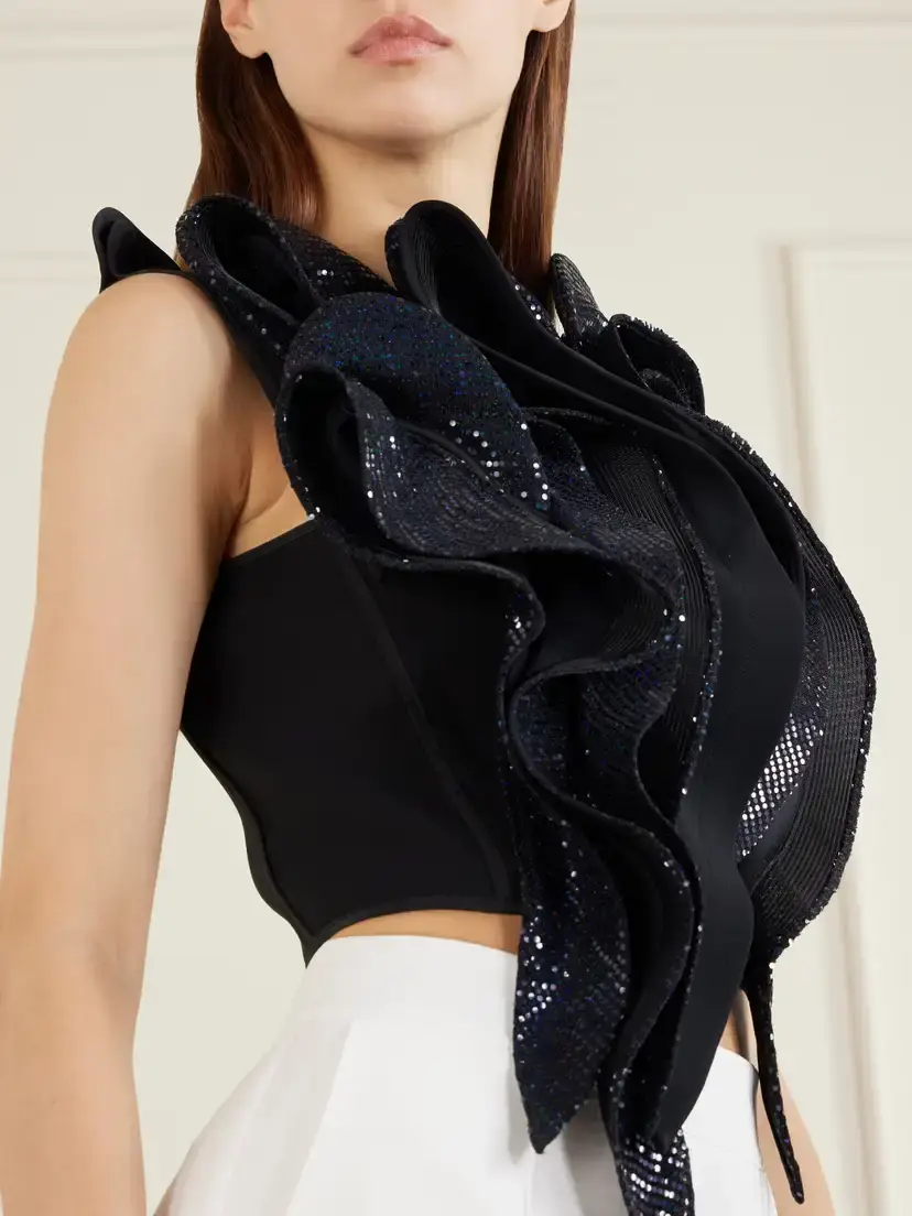 Maticevski Lavish Bodice Sequin-embellished Georgette Blouse | Thumbnail 4
