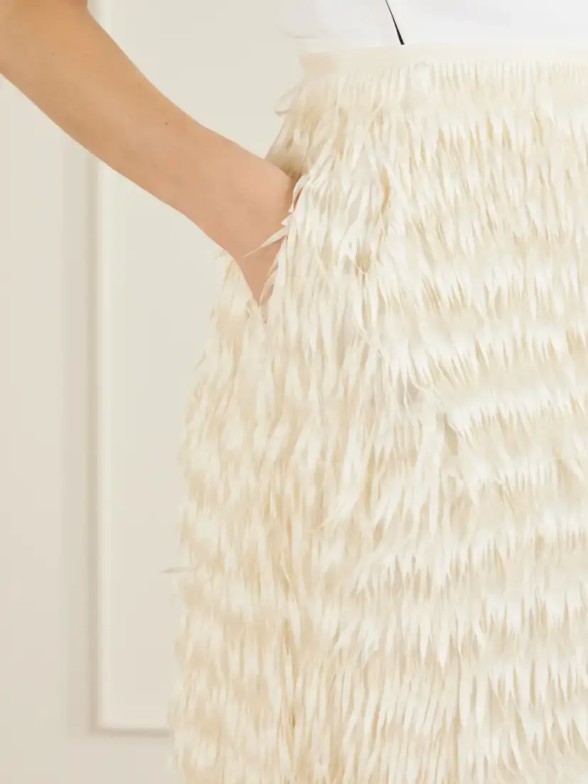 Maticevski Resonate Fringed Satin Midi Skirt | Thumbnail 5