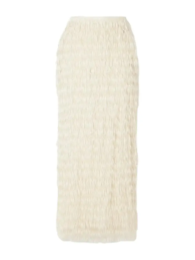 Maticevski Resonate Fringed Satin Midi Skirt | Image 1 Maticevski Resonate Fringed Satin Midi Skirt | Image 1