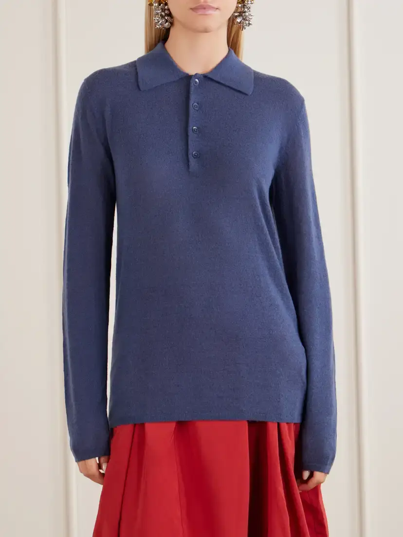 Tibi Wool-blend Knit Polo Sweater | Thumbnail 3