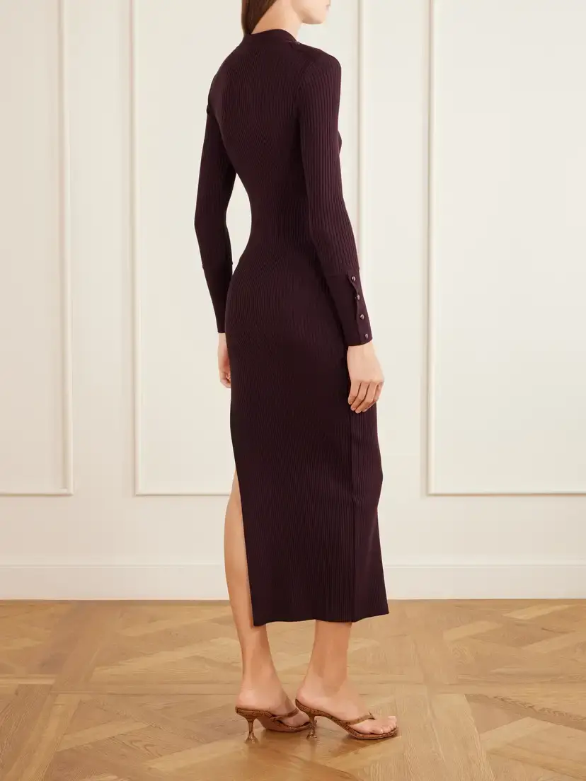 Courrèges Logo-embroidered Ribbed Polo Midi Dress | Thumbnail 4