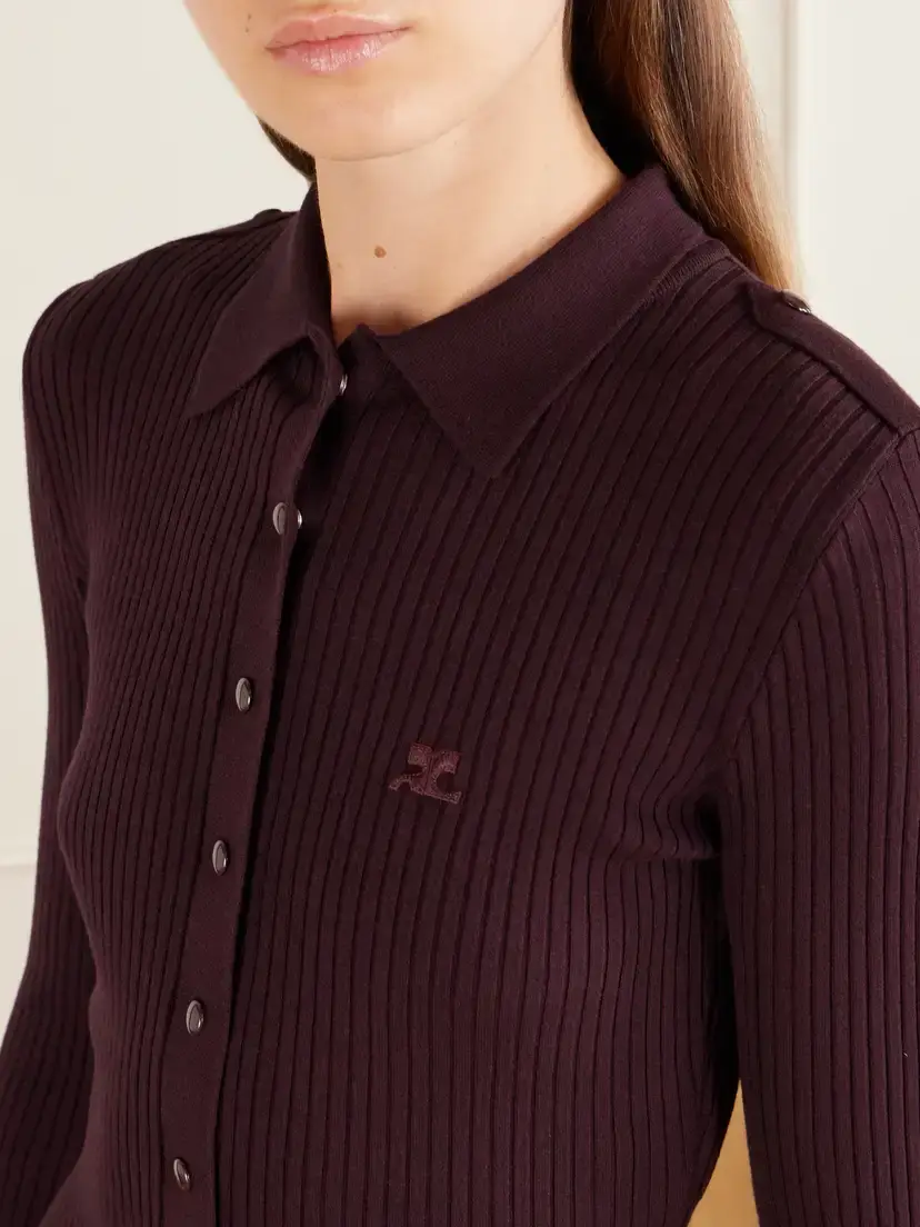 Courrèges Logo-embroidered Ribbed Polo Midi Dress | Thumbnail 5