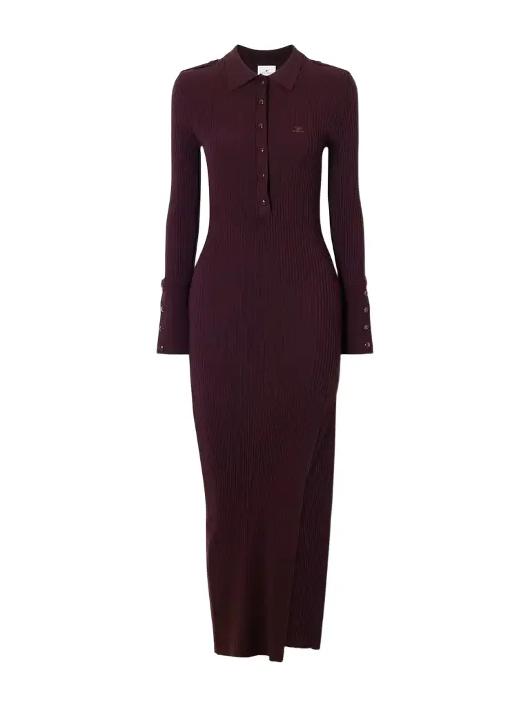 Courrèges Logo-embroidered Ribbed Polo Midi Dress | Image 1 Courrèges Logo-embroidered Ribbed Polo Midi Dress | Image 1