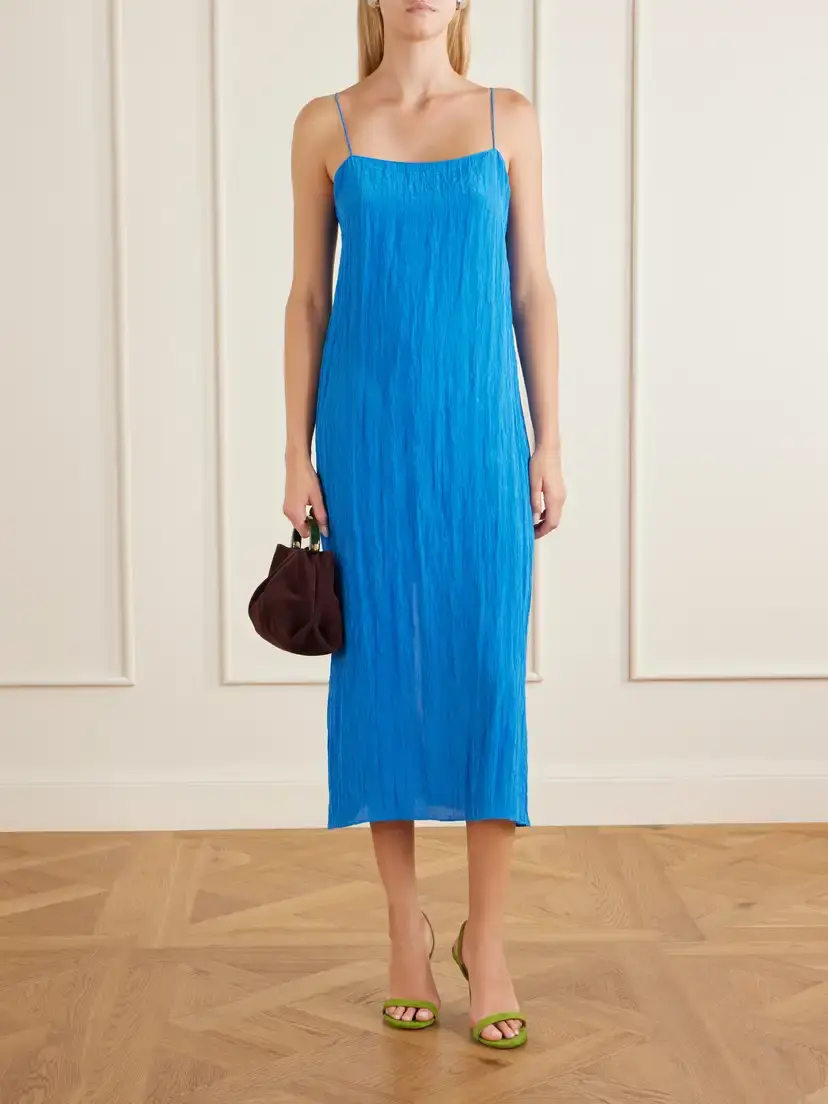 Tibi Crinkled Satin Midi Dress | Thumbnail 2 Tibi Crinkled Satin Midi Dress | Thumbnail 2