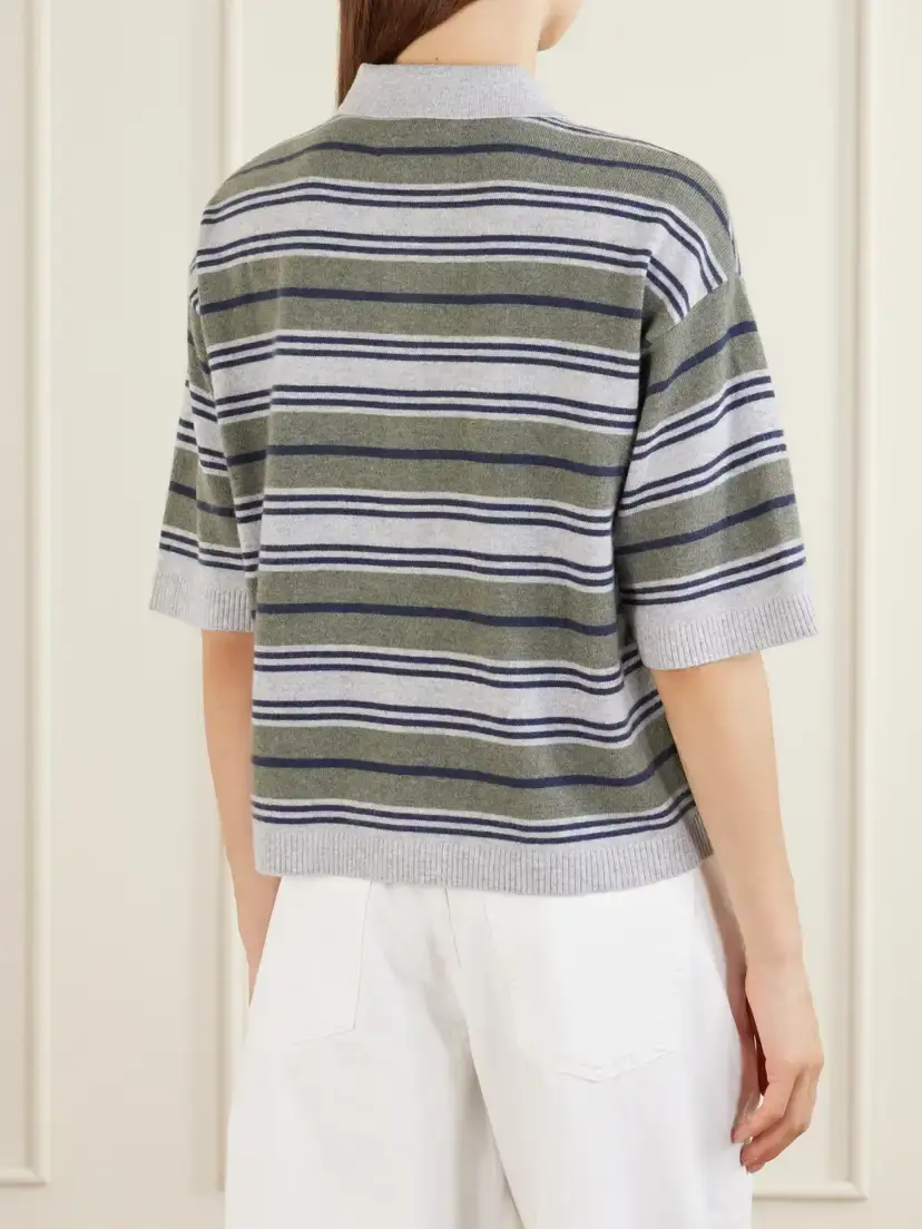 TWP Striped Cashmere Polo Sweater | Thumbnail 4 TWP Striped Cashmere Polo Sweater | Thumbnail 4