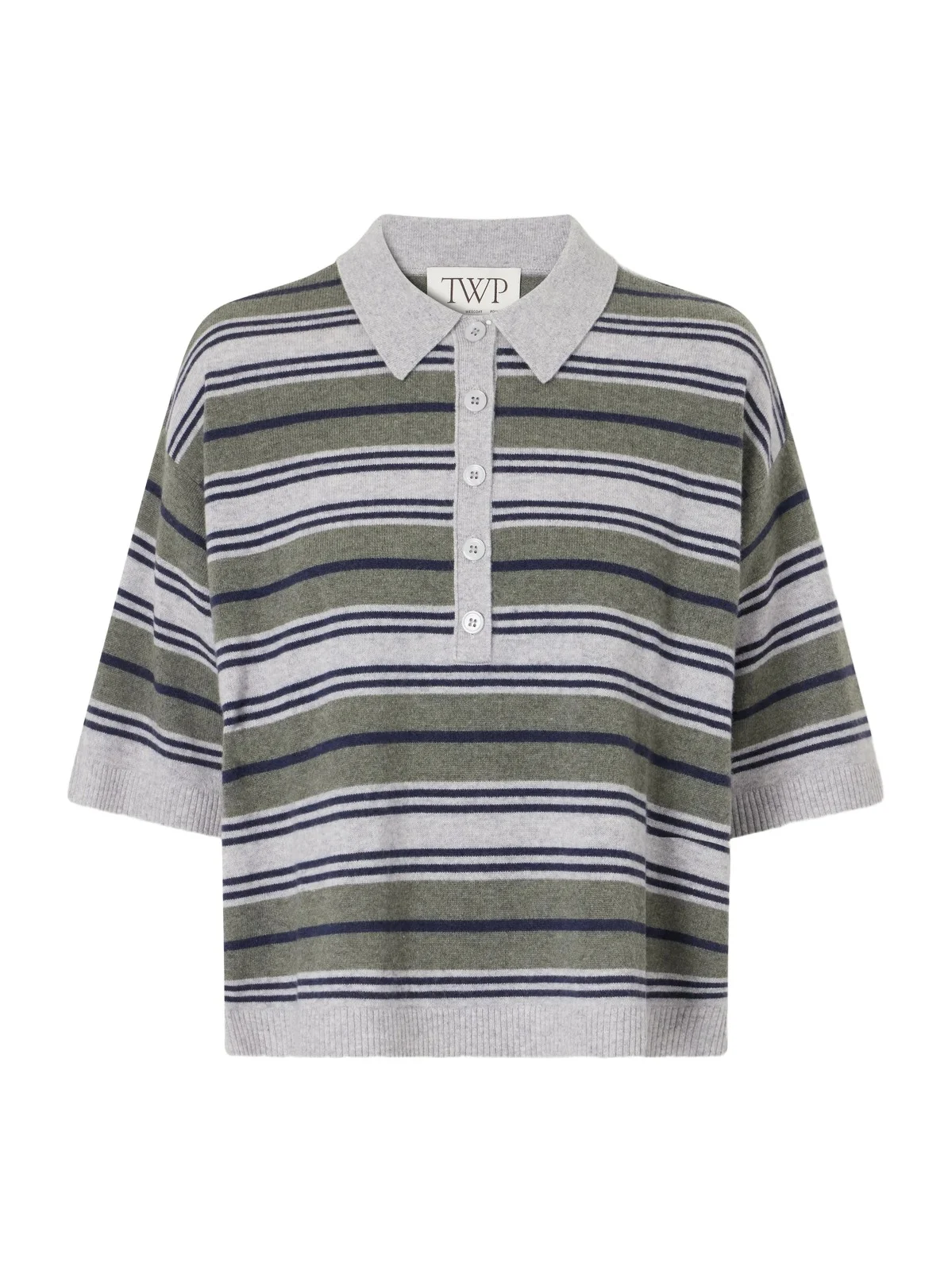 Striped Cashmere Polo Sweater Striped Cashmere Polo Sweater