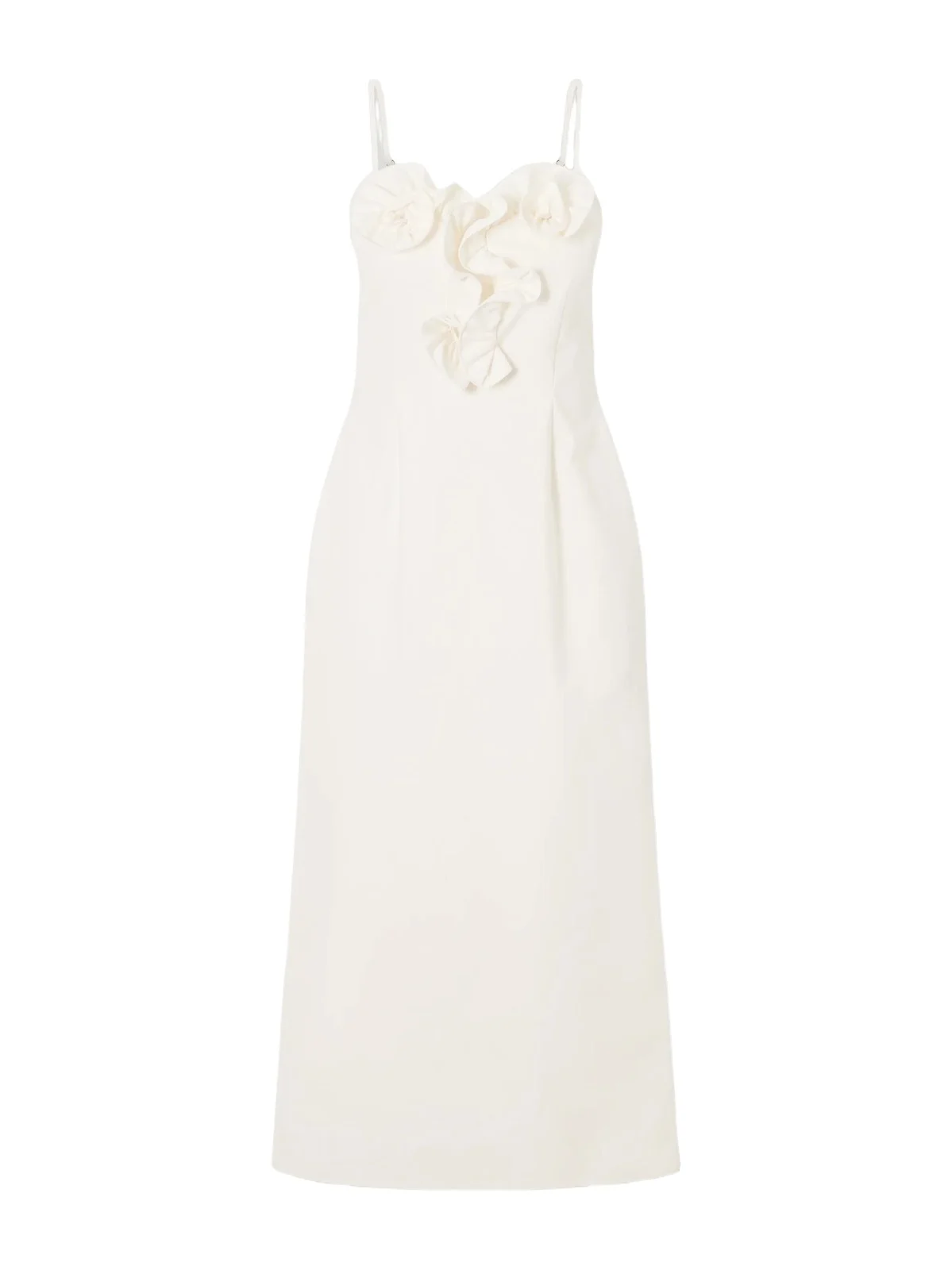 Embellished Ruffled Cotton Midi Dress