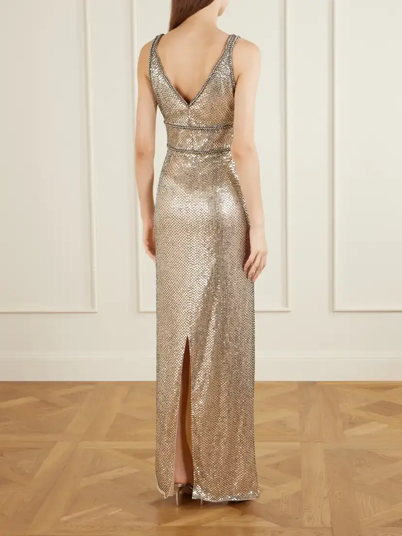 Jenny Packham Odina Crystal-embellished Sequin Tulle Gown | Thumbnail 3