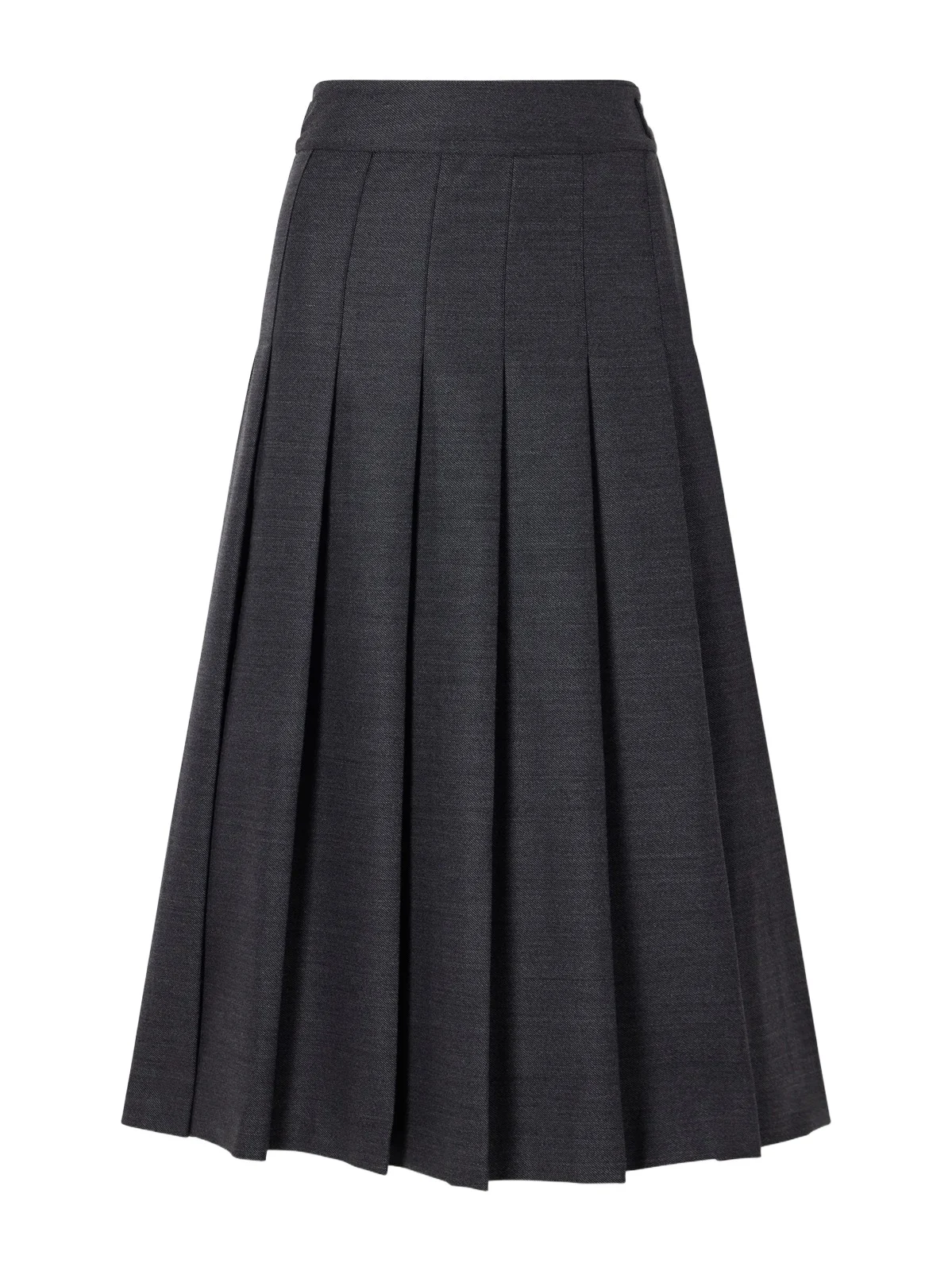Pleated Wool-blend Midi Skirt