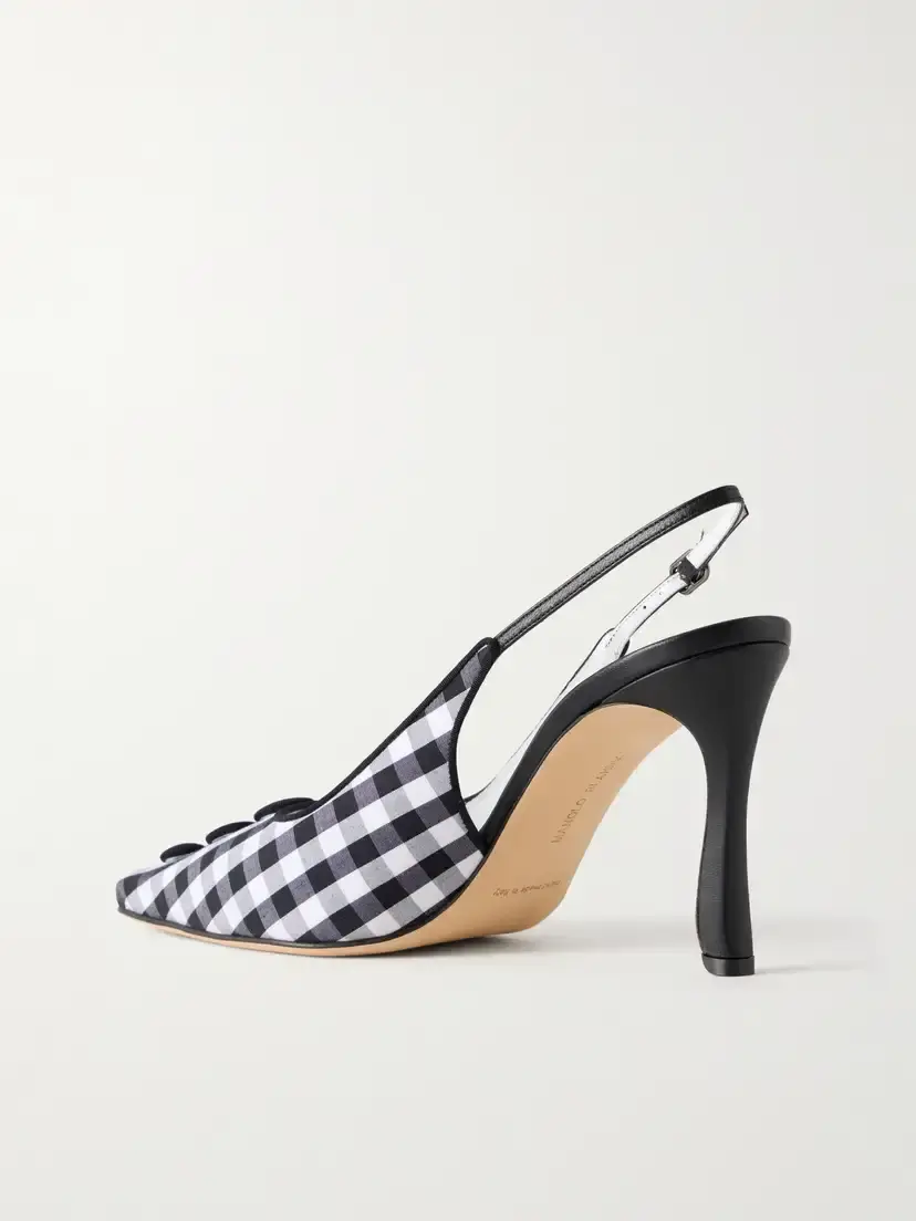 Manolo Blahnik Alexa 90 Embellished Gingham Woven Pumps | Thumbnail 3 Manolo Blahnik Alexa 90 Embellished Gingham Woven Pumps | Thumbnail 3