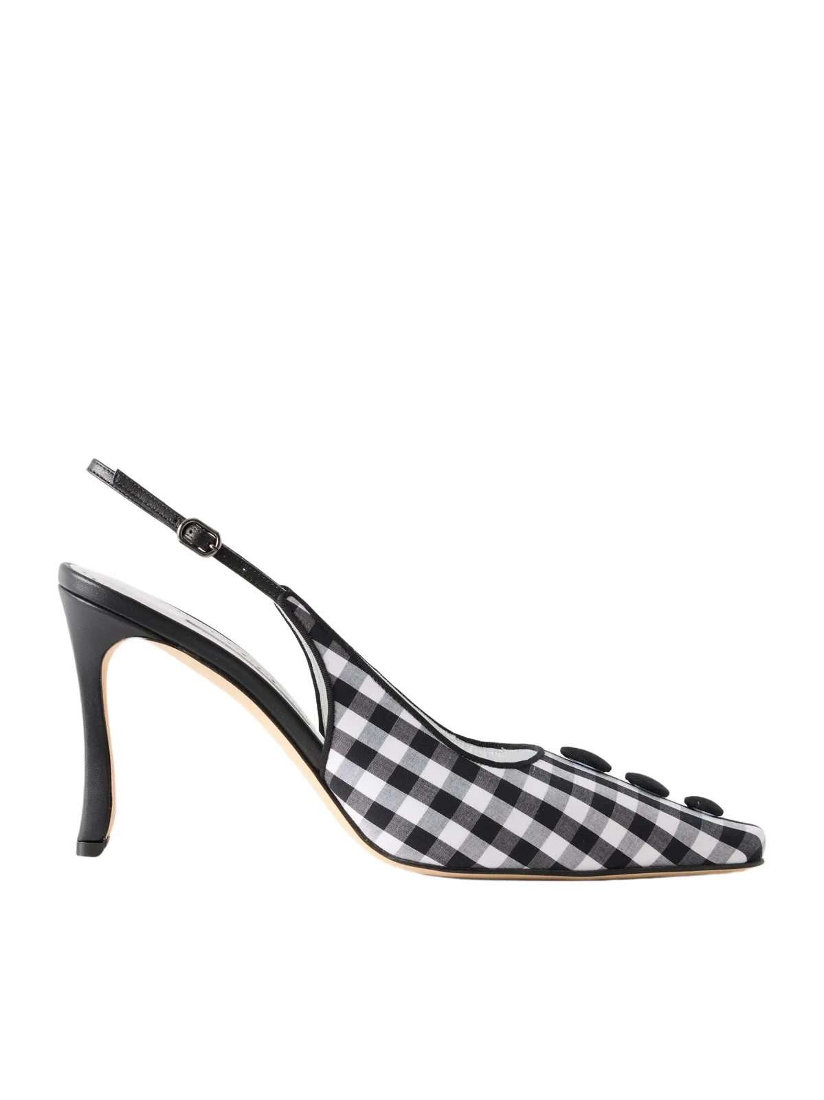 Manolo Blahnik Alexa 90 Embellished Gingham Woven Pumps