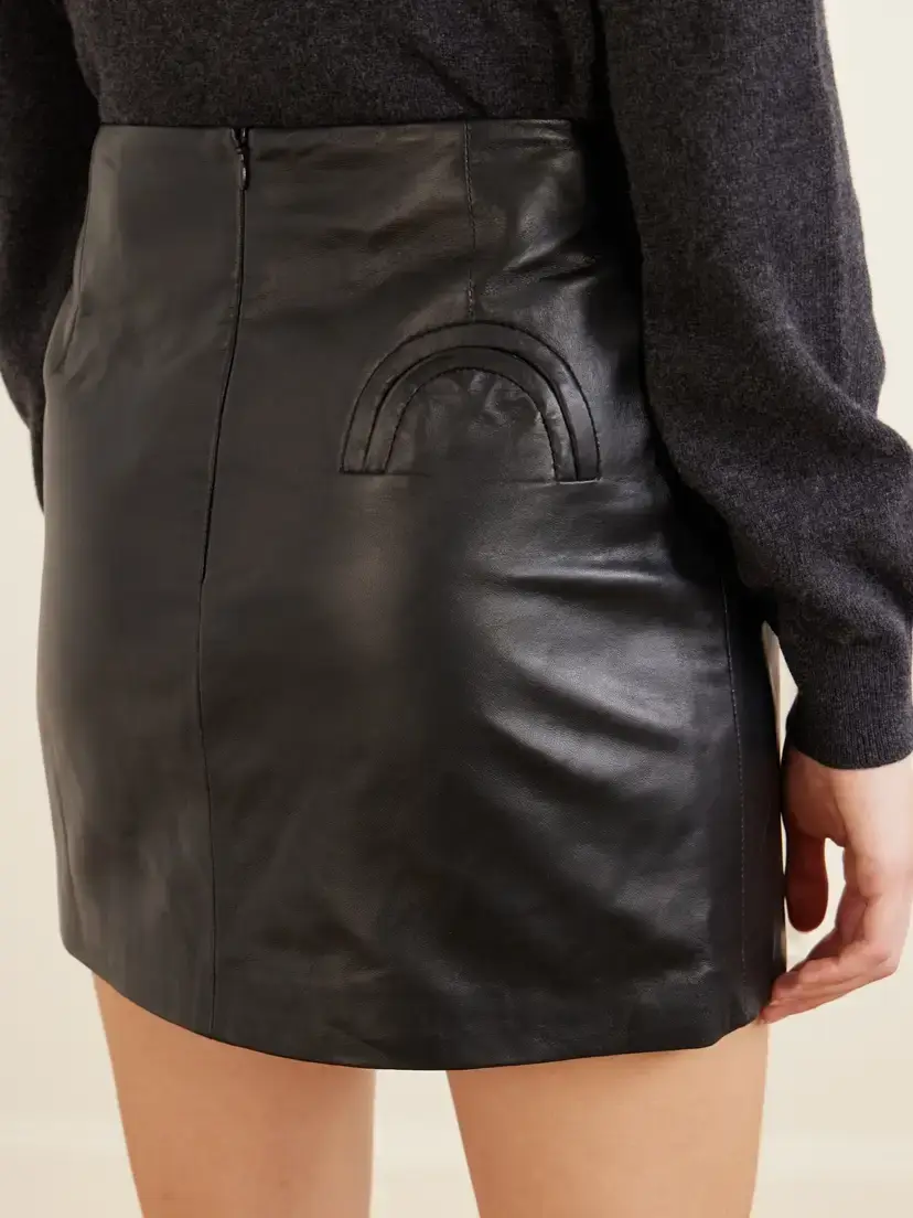 Blazé Milano Leather Mini Skirt | Thumbnail 5