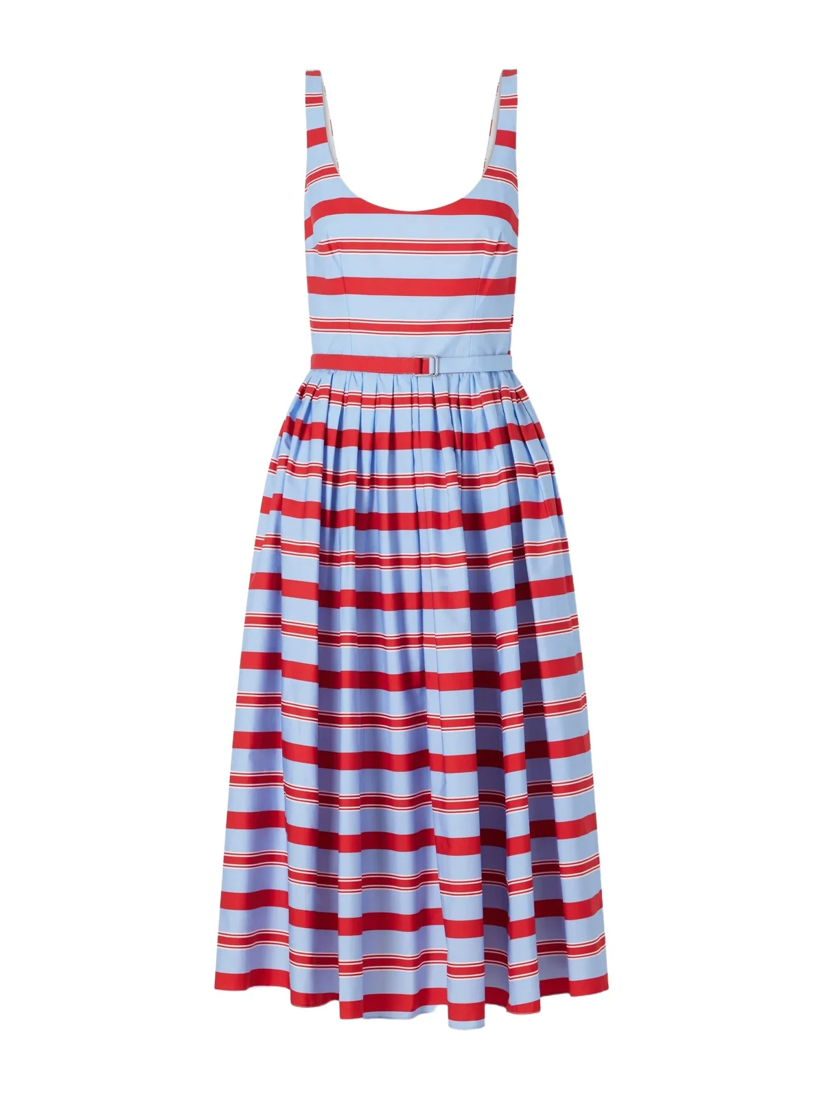 Emilia Wickstead Eglantine Belted Striped Cotton Midi Dress