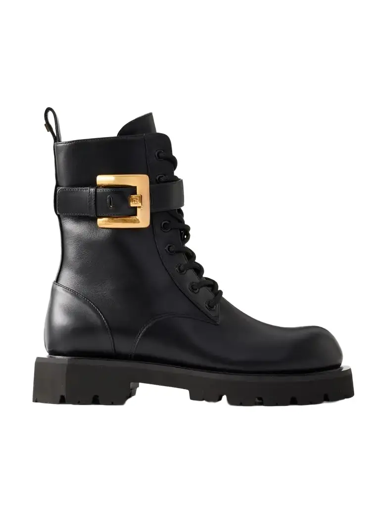 Balmain Anthem Belt-detailed Leather Ankle Boots | Image 1 Balmain Anthem Belt-detailed Leather Ankle Boots | Image 1