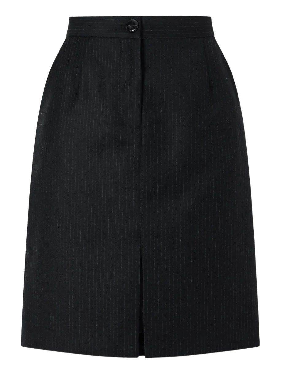 Blazé Milano Popeye Pinstriped Wool Knee-length Skirt