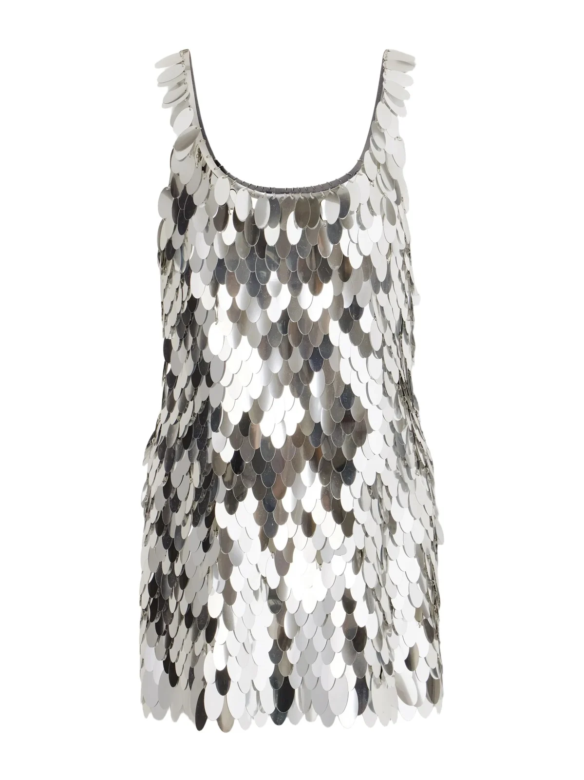 Sequined Silver-tone Chainmail Mini Dress Sequined Silver-tone Chainmail Mini Dress