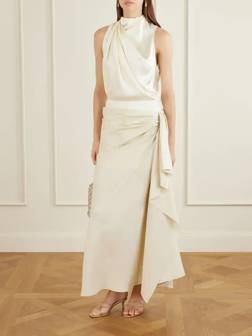 Heirlome Kate Draped Silk-satin Top | Thumbnail 2