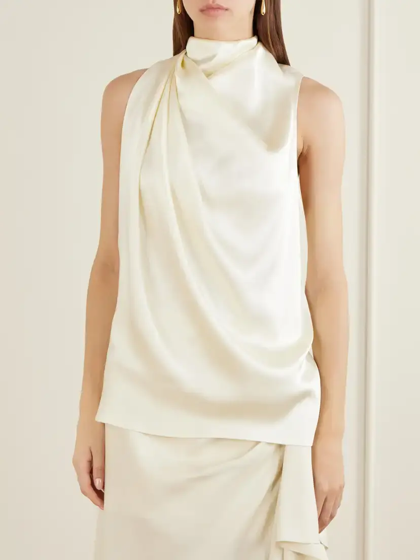 Heirlome Kate Draped Silk-satin Top | Thumbnail 3