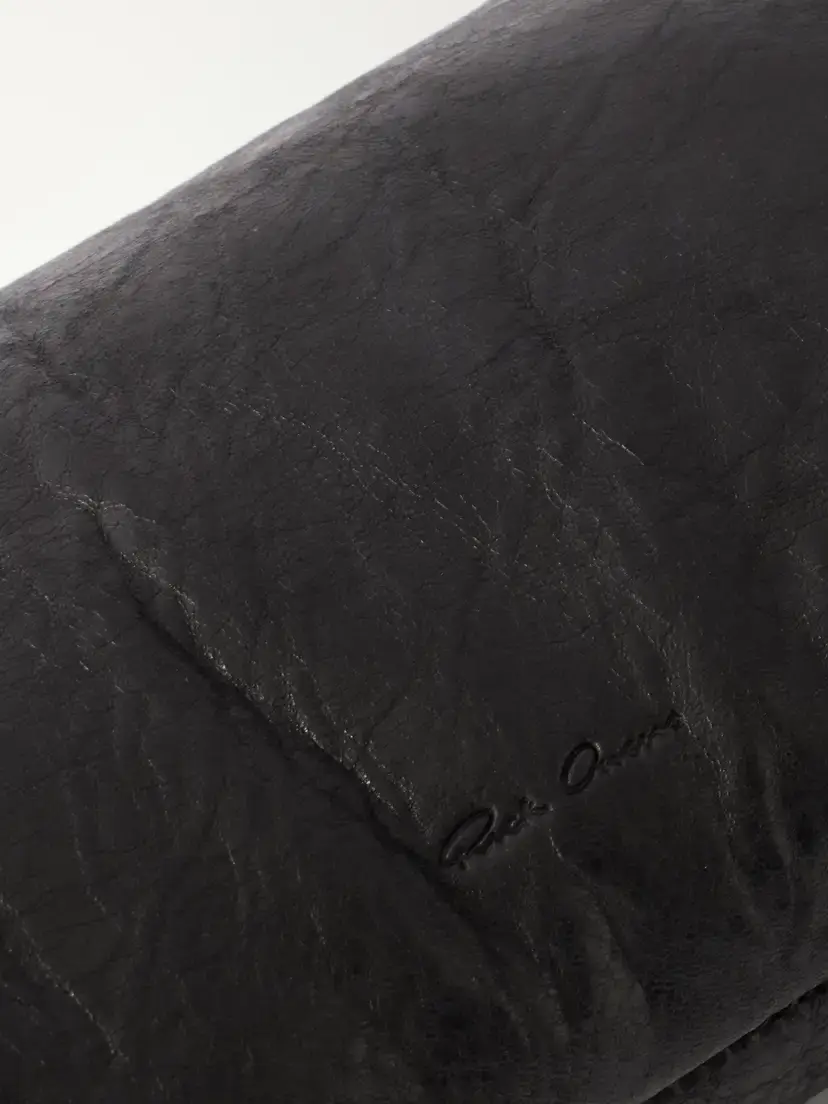 Rick Owens Baguette Logo-debossed Crinkled Leather Clutch | Thumbnail 4 Rick Owens Baguette Logo-debossed Crinkled Leather Clutch | Thumbnail 4