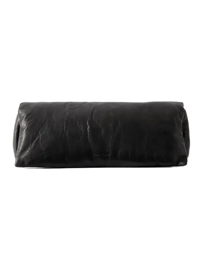 Baguette Logo-debossed Crinkled Leather Clutch Baguette Logo-debossed Crinkled Leather Clutch