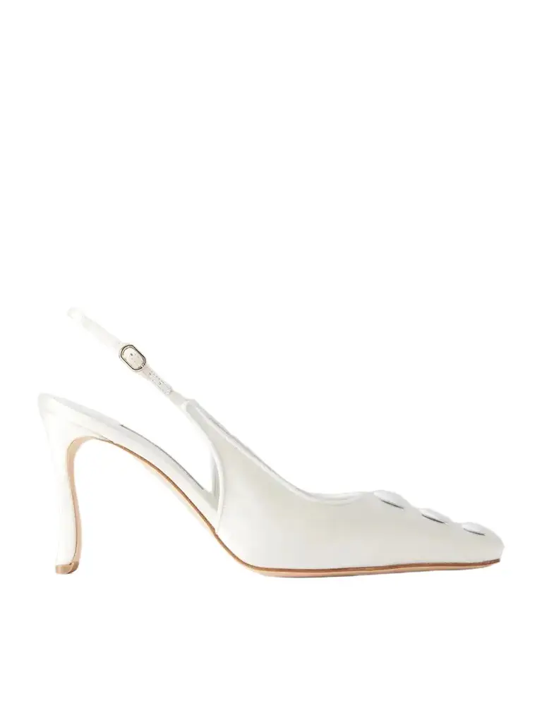 Manolo Blahnik Alexa 90 Embellished Satin Pumps | Image 1 Manolo Blahnik Alexa 90 Embellished Satin Pumps | Image 1