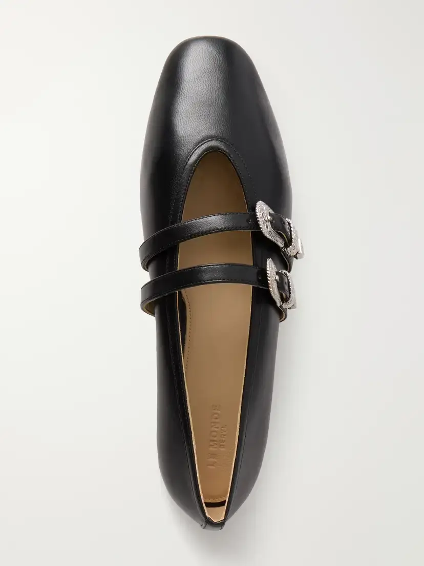 Le Monde Béryl Claudia Buckle-embellished Leather Ballet Flats | Thumbnail 5