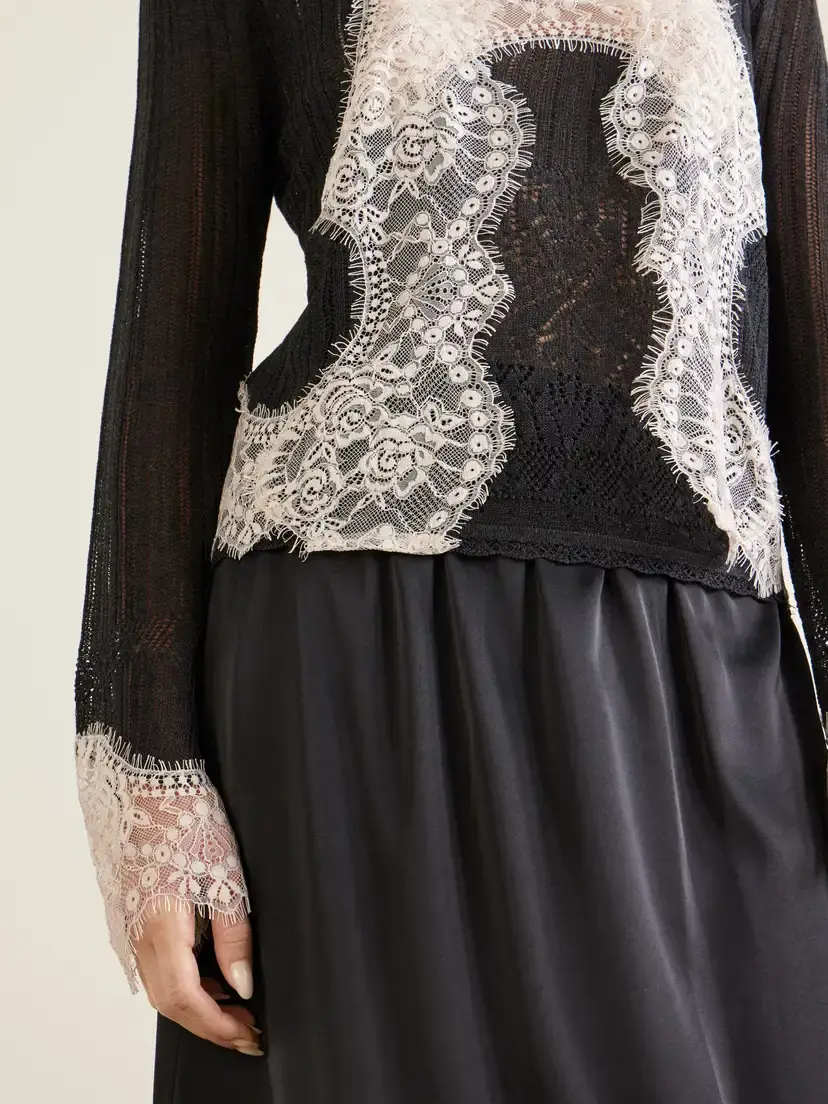 ANNA SUI Lace-trimmed Jersey Cardigan | Thumbnail 5 ANNA SUI Lace-trimmed Jersey Cardigan | Thumbnail 5