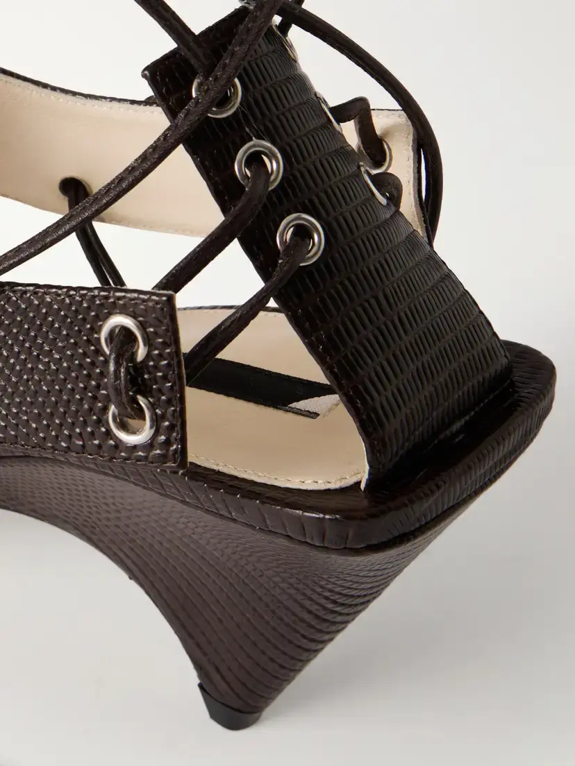CHRISTEN Edge T-strap 75 Textured Leather Sandals | Thumbnail 5 CHRISTEN Edge T-strap 75 Textured Leather Sandals | Thumbnail 5