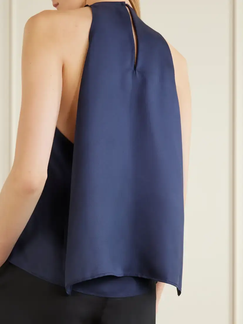 Loulou de Saison Cape Silk-twill Blouse | Thumbnail 4