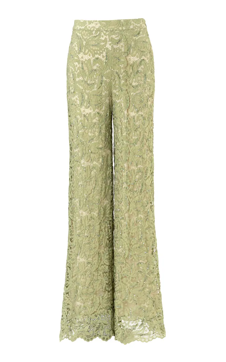 Sage Seduction Embroidered Wide-Leg Pants Sage Seduction Embroidered Wide-Leg Pants