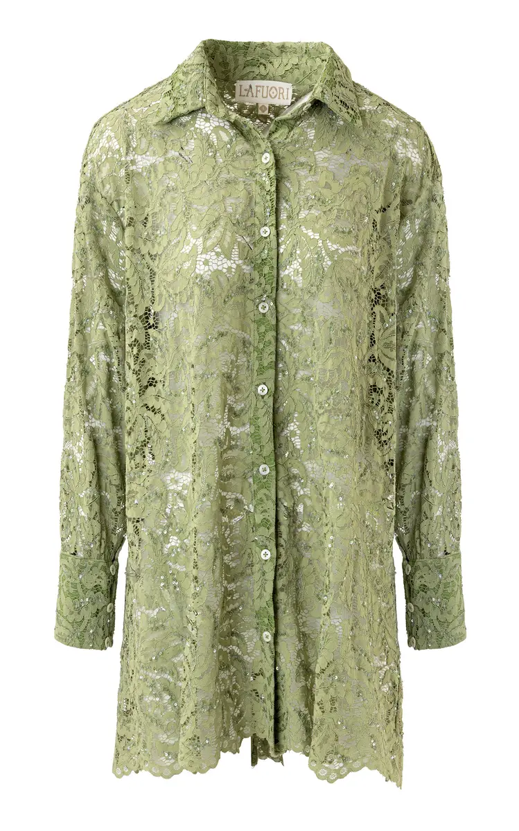 La Fuori Sage Seduction Embroidered Shirt | Image 1 La Fuori Sage Seduction Embroidered Shirt | Image 1