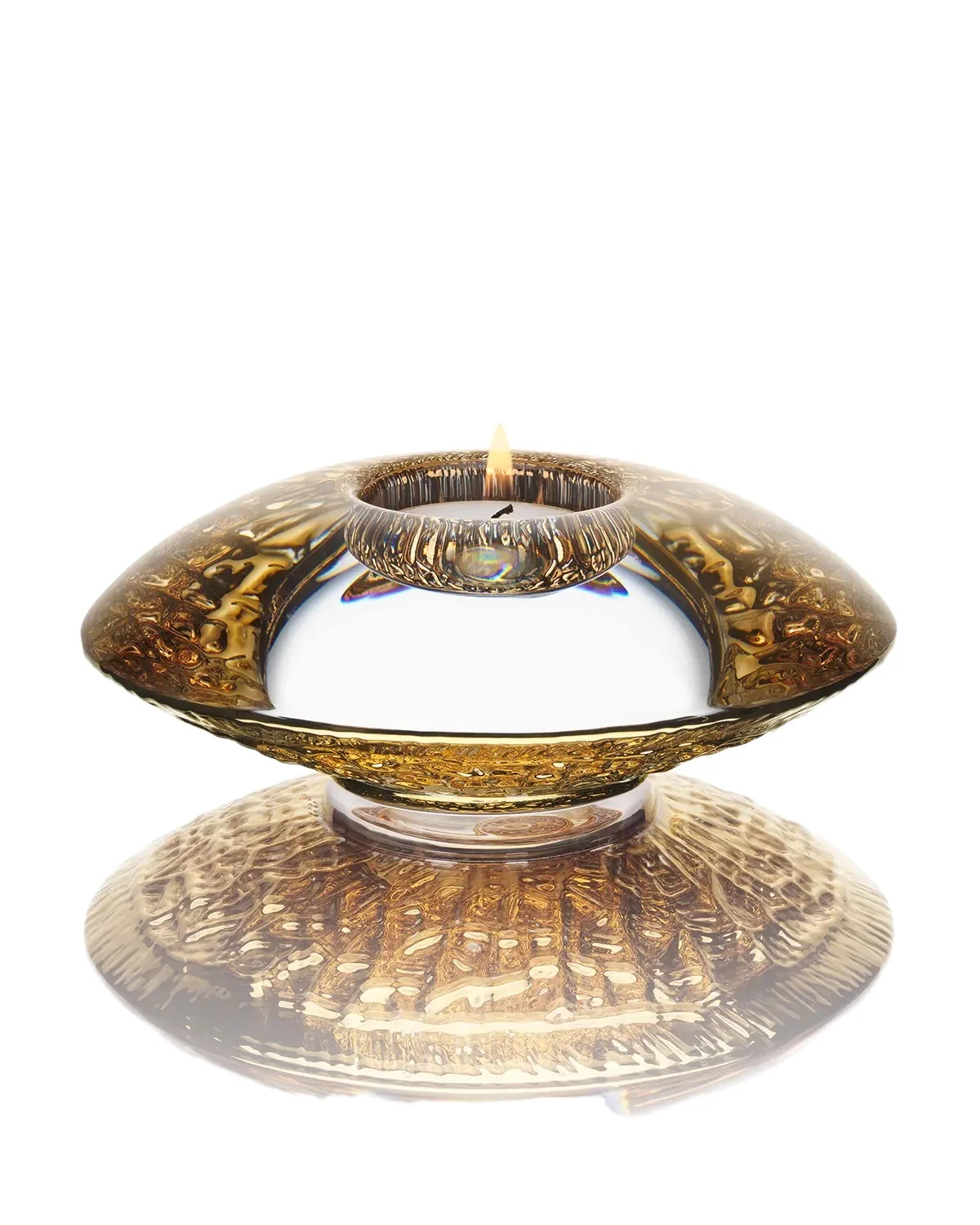 Orrefors Gold Discus Votive
