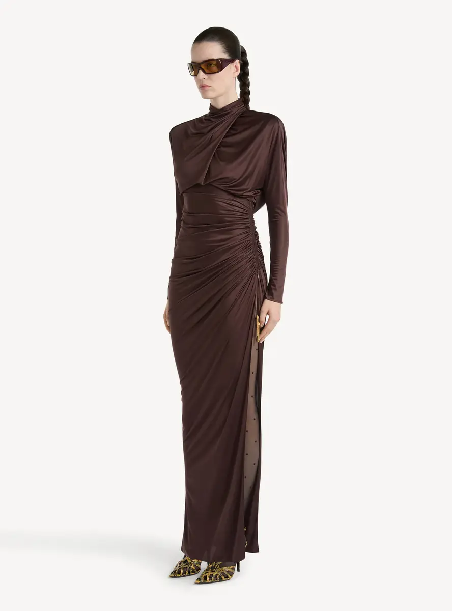 Balmain Long flowing jersey dress | Thumbnail 3 Balmain Long flowing jersey dress | Thumbnail 3