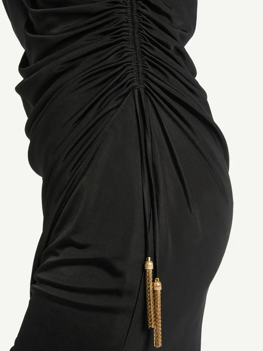 Balmain Draped flowing jersey dress | Thumbnail 4 Balmain Draped flowing jersey dress | Thumbnail 4
