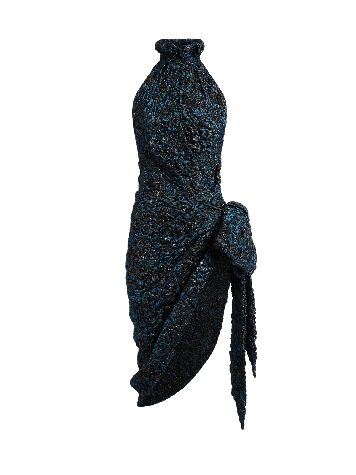 Balmain Draped cloqué jacquard dress