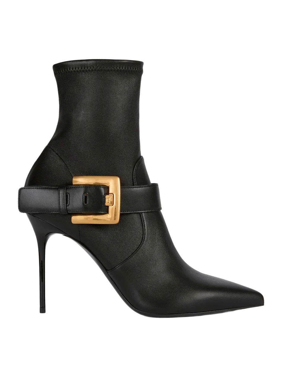 Balmain Anthem stretch leather ankle boots