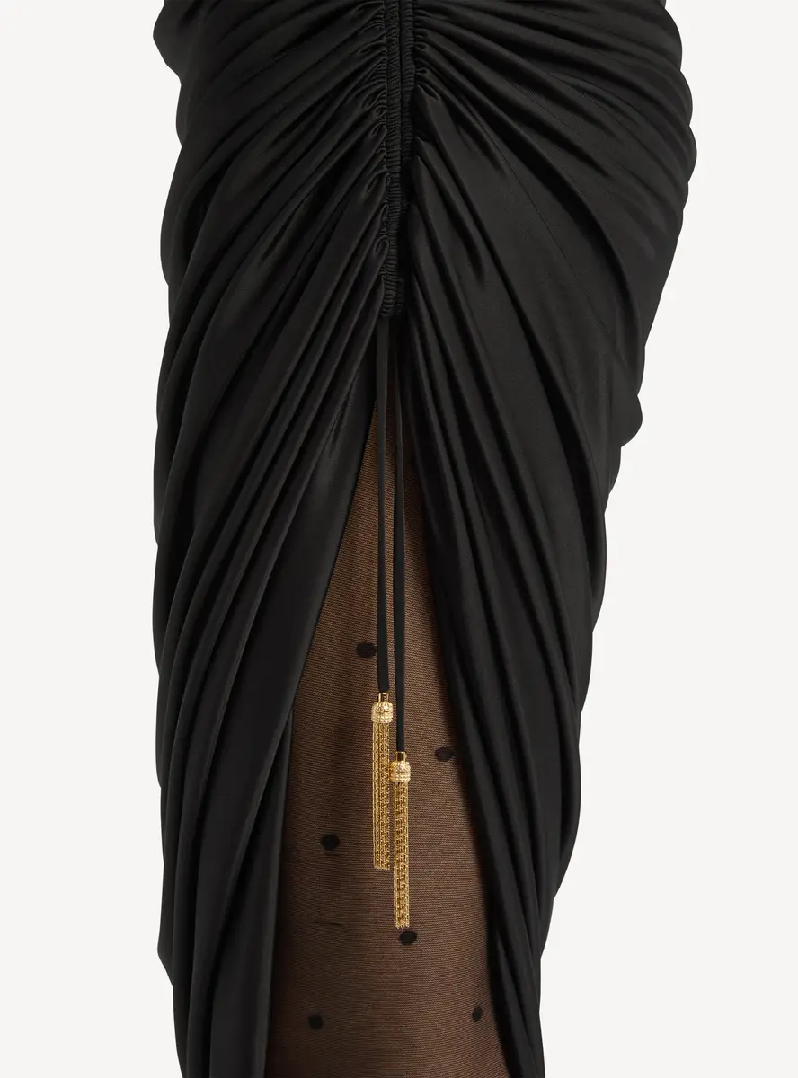 Balmain Flowing jersey midi skirt with slit | Thumbnail 4 Balmain Flowing jersey midi skirt with slit | Thumbnail 4