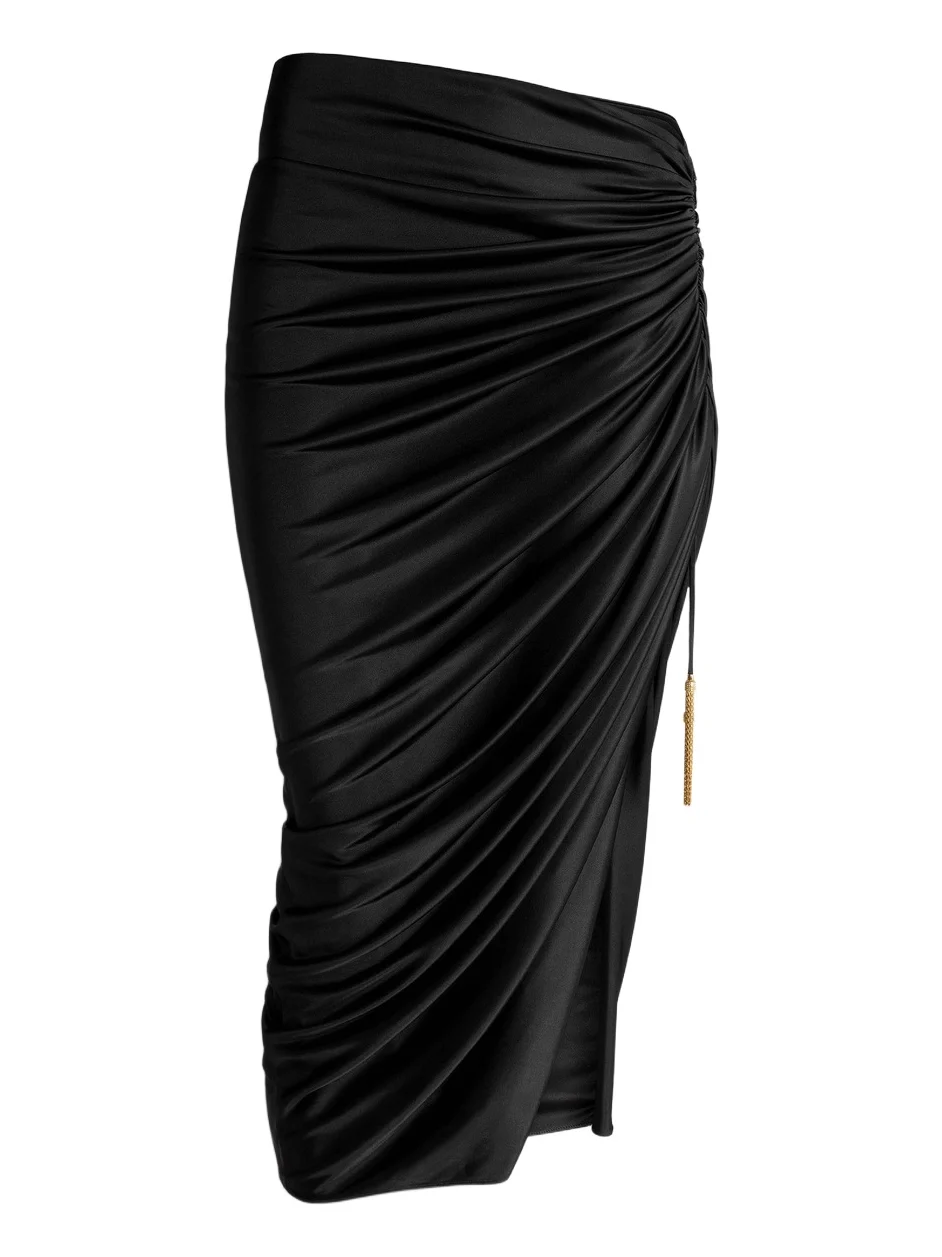 Balmain Flowing jersey midi skirt with slit