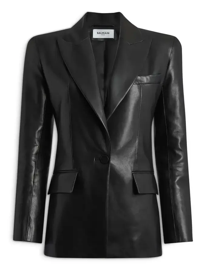 Structured-shoulder lambskin jacket Structured-shoulder lambskin jacket