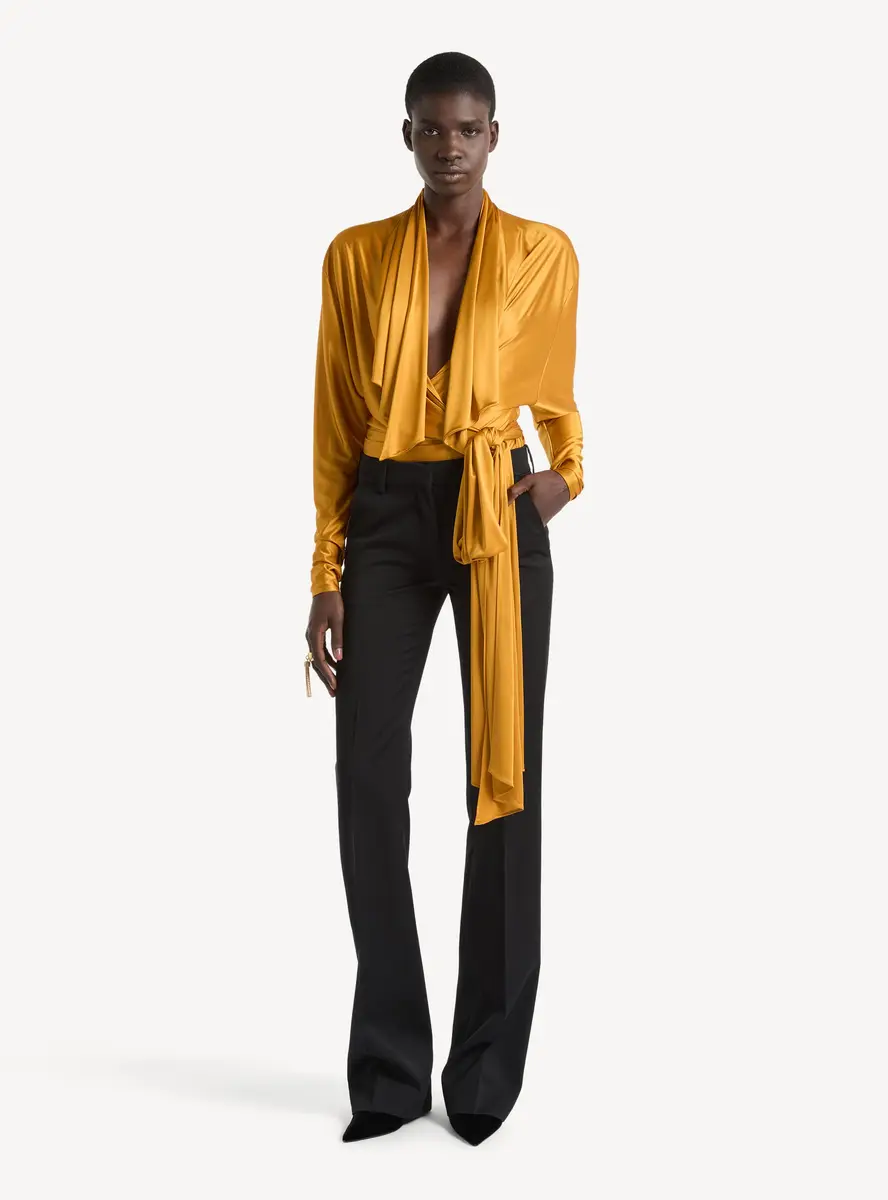 Balmain Low-waisted wool satin trousers | Thumbnail 2