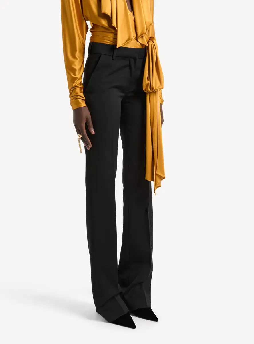Balmain Low-waisted wool satin trousers | Thumbnail 6