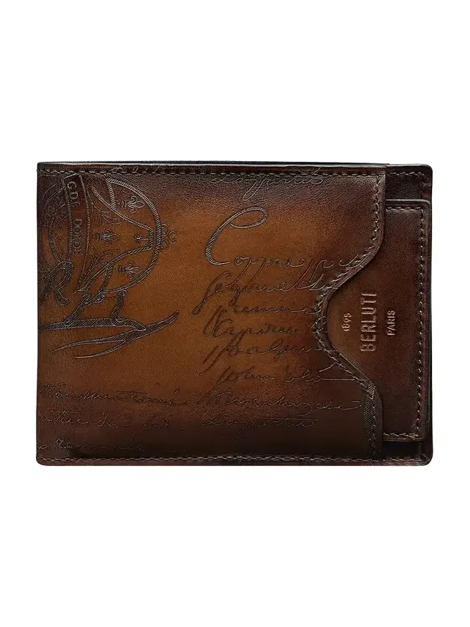 Men's Makore 2-in-1 Scritto Leather Bifold Wallet Men's Makore 2-in-1 Scritto Leather Bifold Wallet