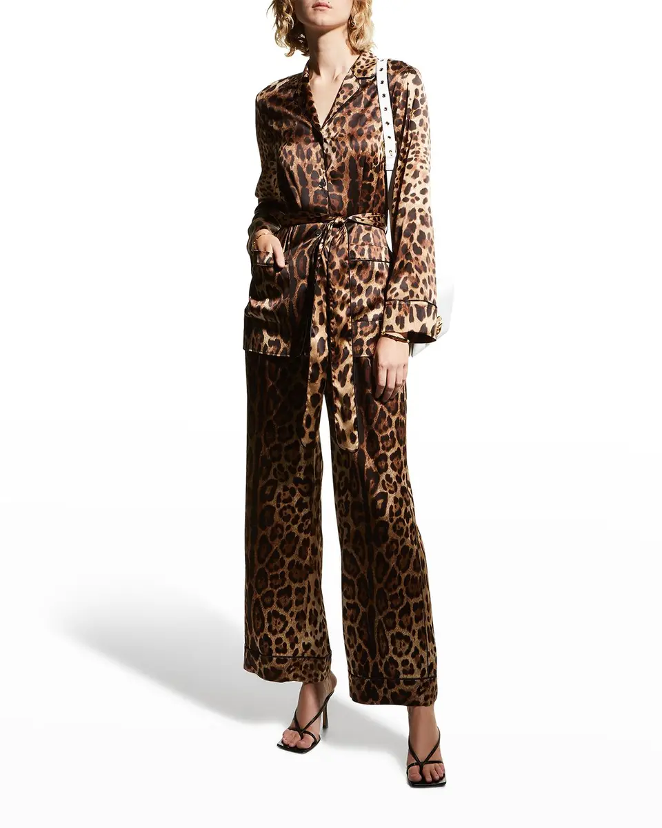 Dolce & Gabbana Belted Leopard-Print Pajama Shirt | Thumbnail 3 Dolce & Gabbana Belted Leopard-Print Pajama Shirt | Thumbnail 3