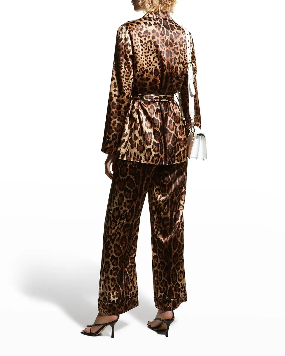 Dolce & Gabbana Belted Leopard-Print Pajama Shirt | Thumbnail 4 Dolce & Gabbana Belted Leopard-Print Pajama Shirt | Thumbnail 4