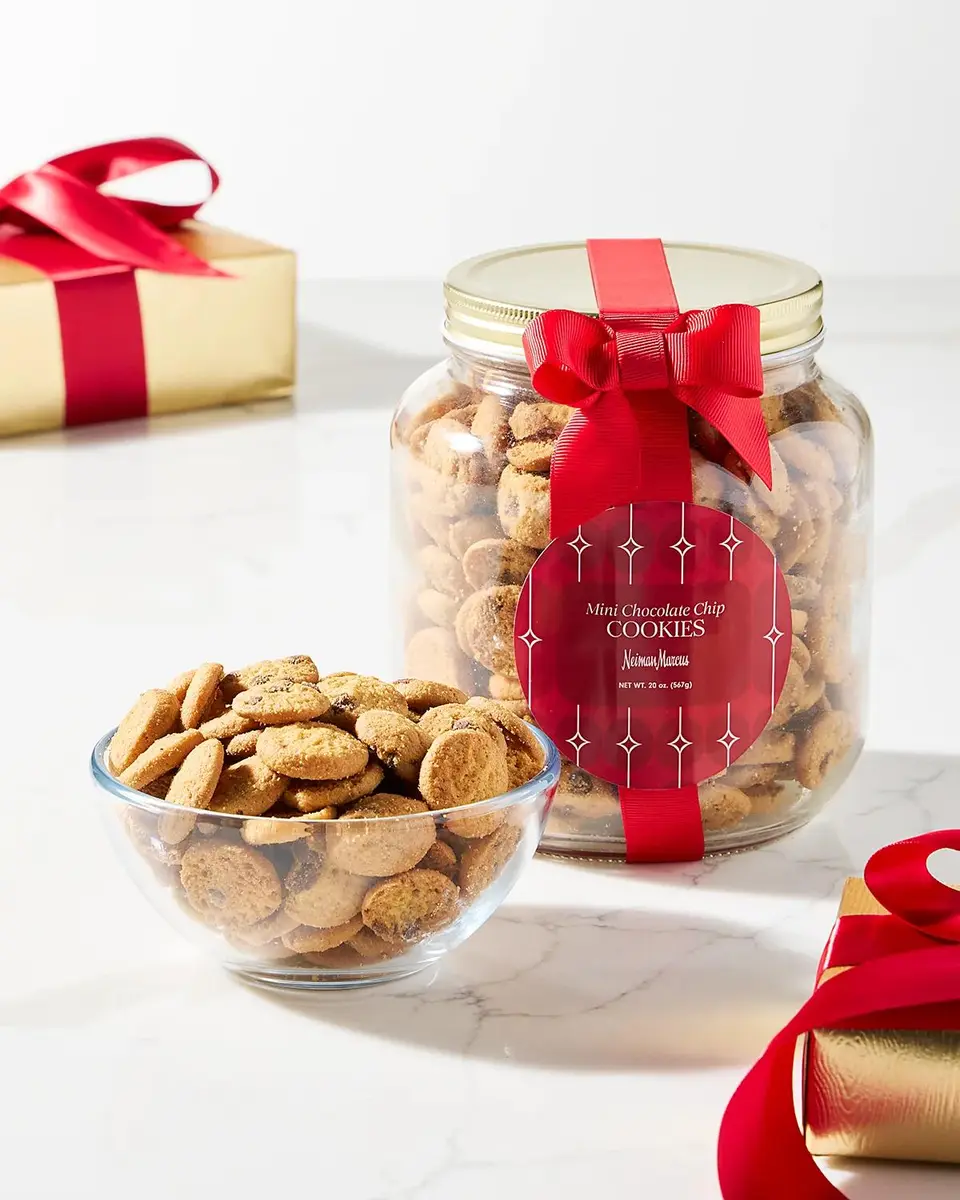 Neiman Marcus Mini Chocolate Chip Cookies in Glass Half-Gallon Jar