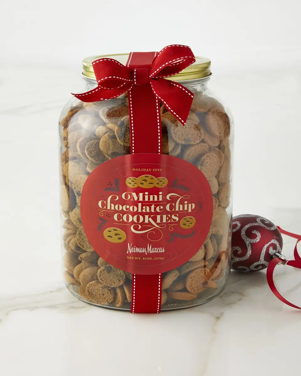Neiman Marcus 40 oz. Mini Chocolate Chip Cookies in Holiday Jar | Thumbnail 3 Neiman Marcus 40 oz. Mini Chocolate Chip Cookies in Holiday Jar | Thumbnail 3