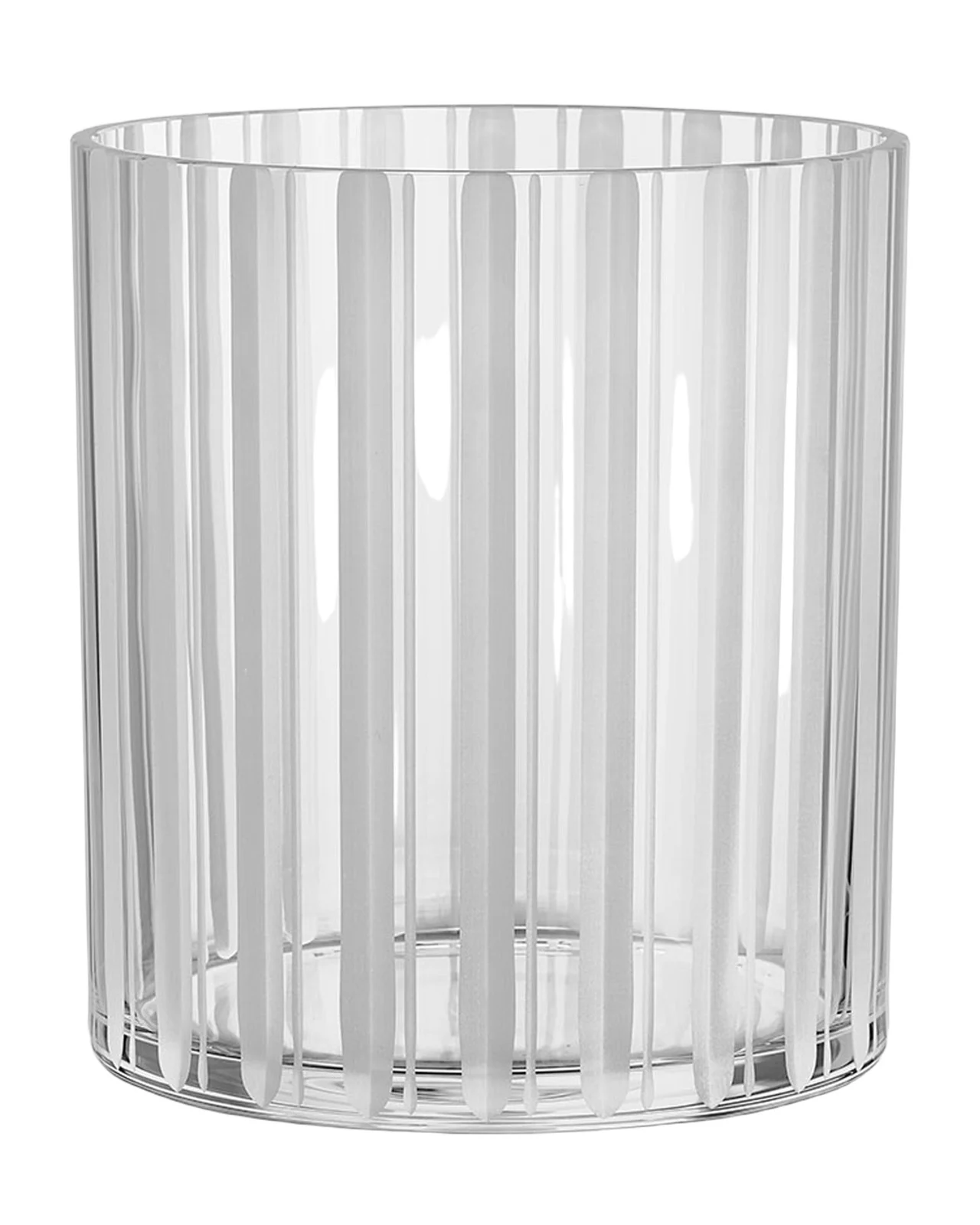 Orrefors 8" Cut in Number Stripes Vase