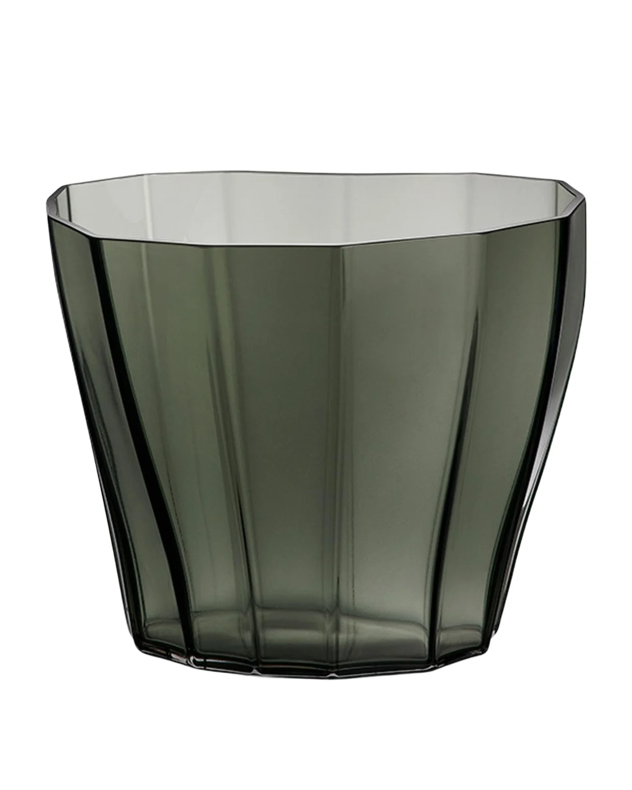 Orrefors Reed Moss Green Low Vase