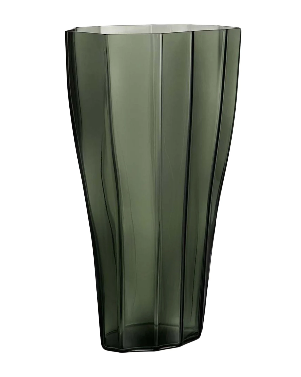 Orrefors Reed Moss Green Large Vase