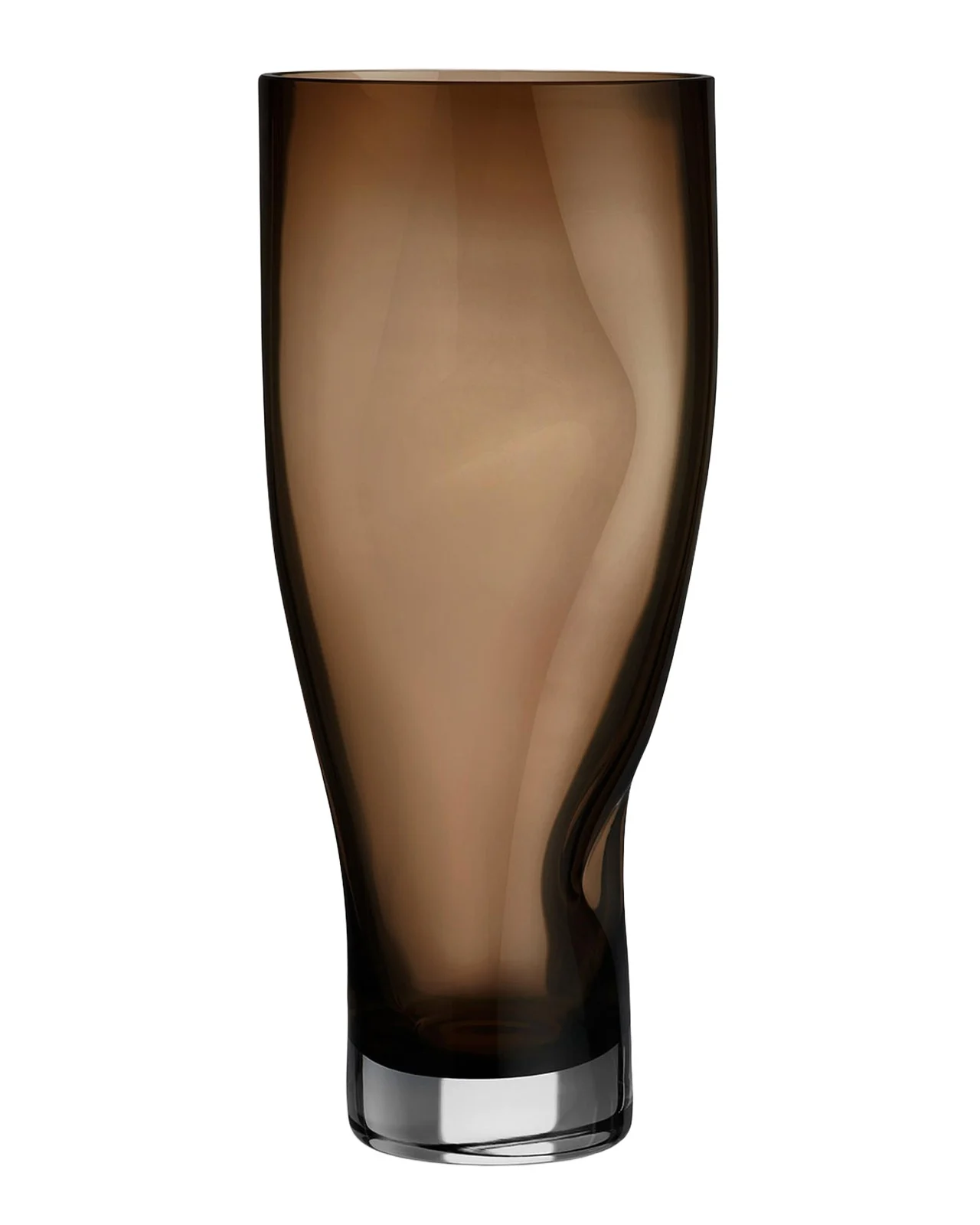 Orrefors Squeeze Smokey Brown Tall Vase